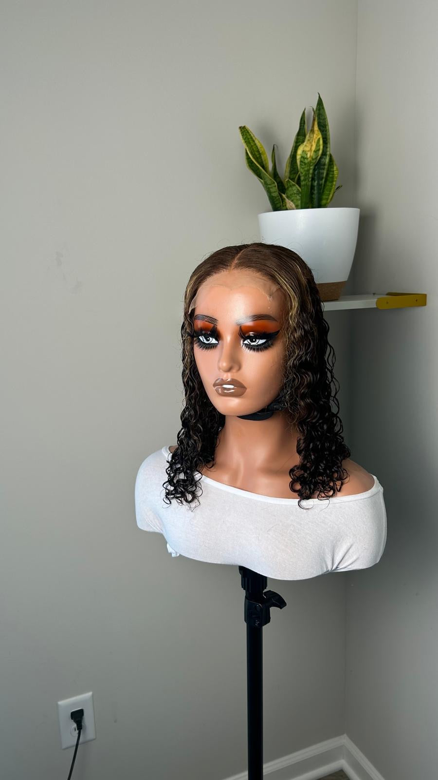 Highlight Jerry Curly | HD Lace Wig | 100% Raw Human Hair Wig