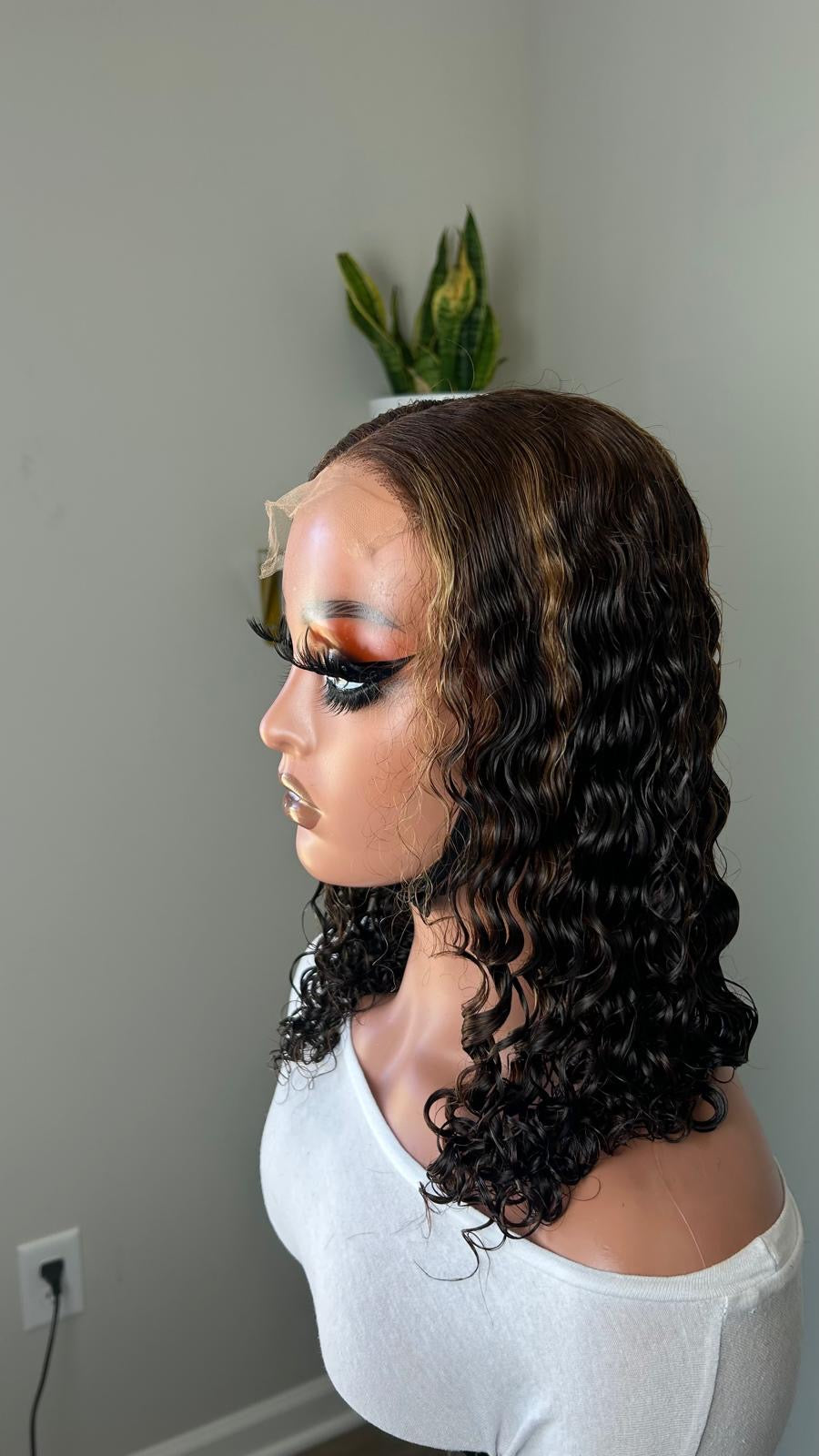 Highlight Jerry Curly | HD Lace Wig | 100% Raw Human Hair Wig